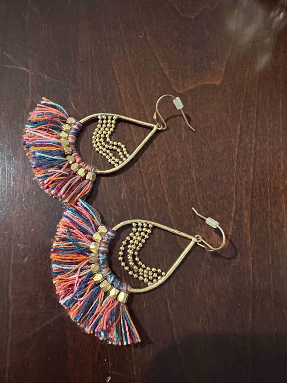 Boho Multicolor Tassel Gold Teardrop Earrings Stella & Dot